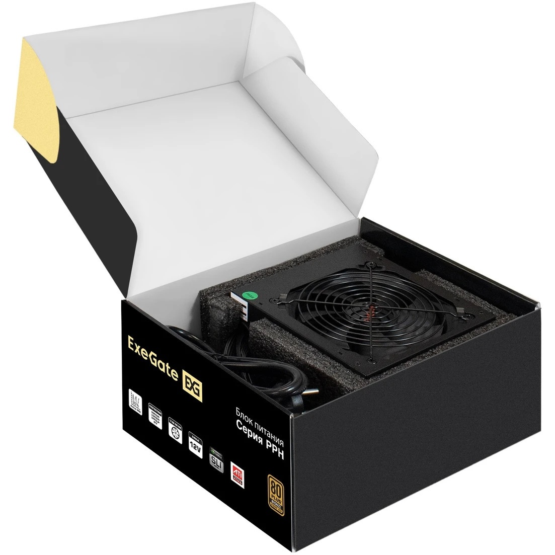 Блок питания ExeGate 700PPH (EX282154RUS), 700Вт 80 PLUS Bronze, 120мм, черный