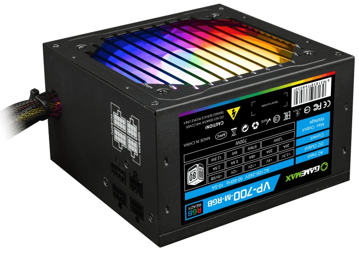 Блок питания GameMax VP-700-RGB-MODULAR 80 PLUS  ATX 700W, Ultra quiet