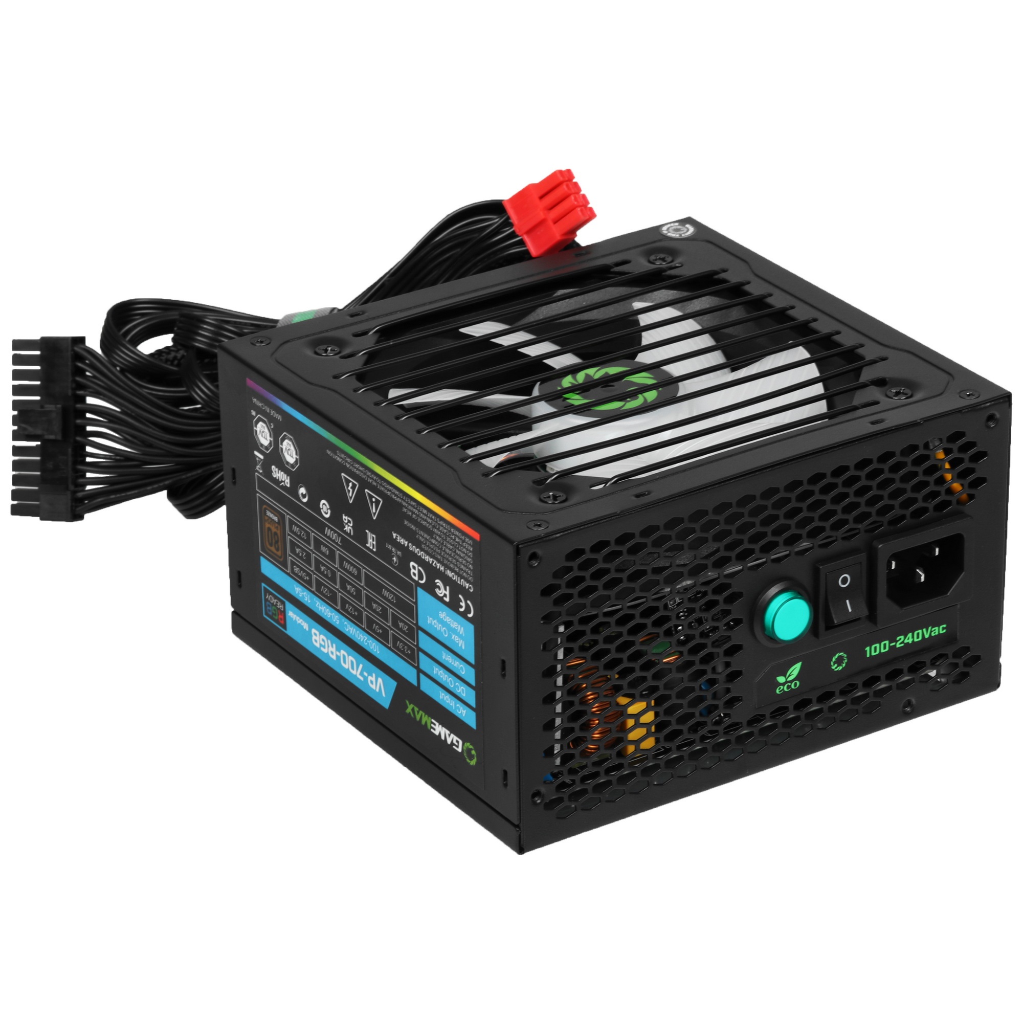Блок питания GameMax VP-700-RGB-MODULAR 80 PLUS  ATX 700W, Ultra quiet