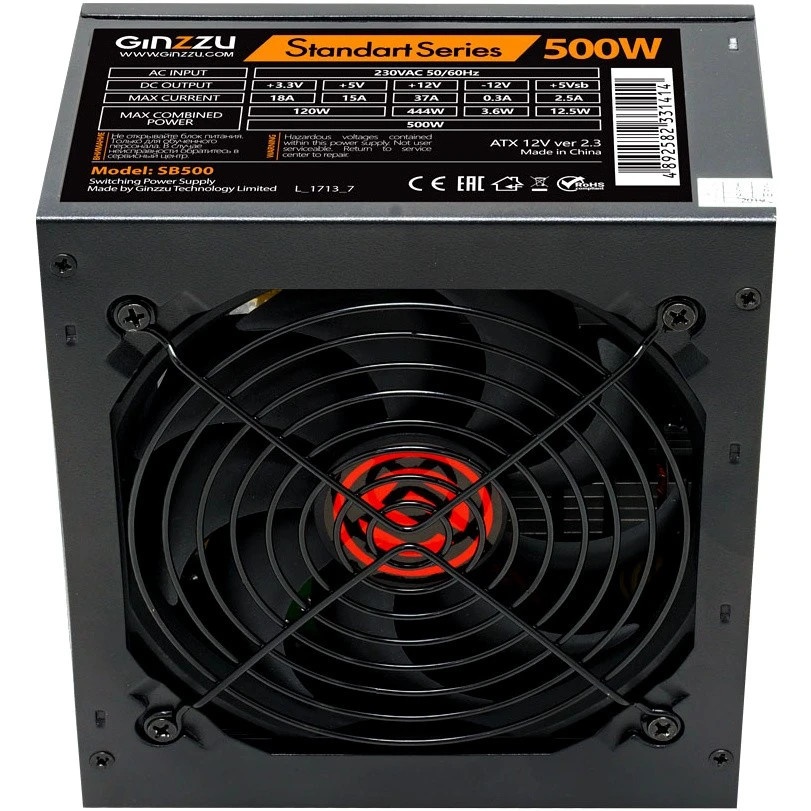 Блок питания Ginzzu SB500 ATX 12cm fan