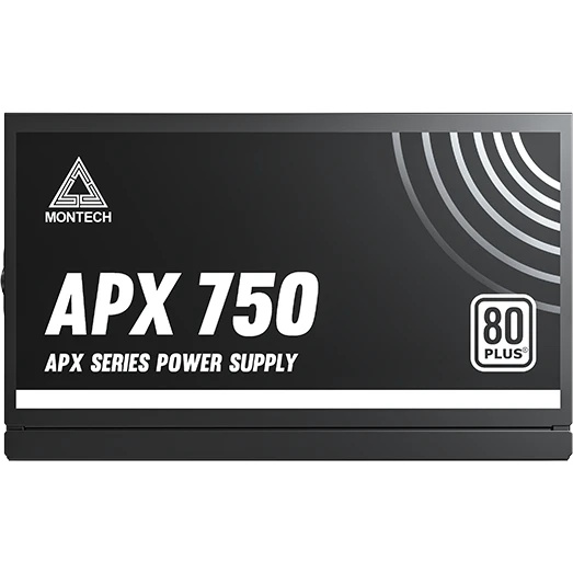Блок питания Montech APX 750 (XWYA11-750W) 750 Вт, 80 PLUS WHITE, 120 мм, немодульный, чёрный