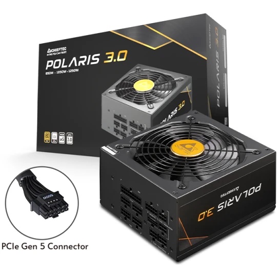 Блок питания Chieftec Polaris 3.0 PPS-850FC-A3, 850Вт, 80 PLUS Gold, 140мм, модульный, черный