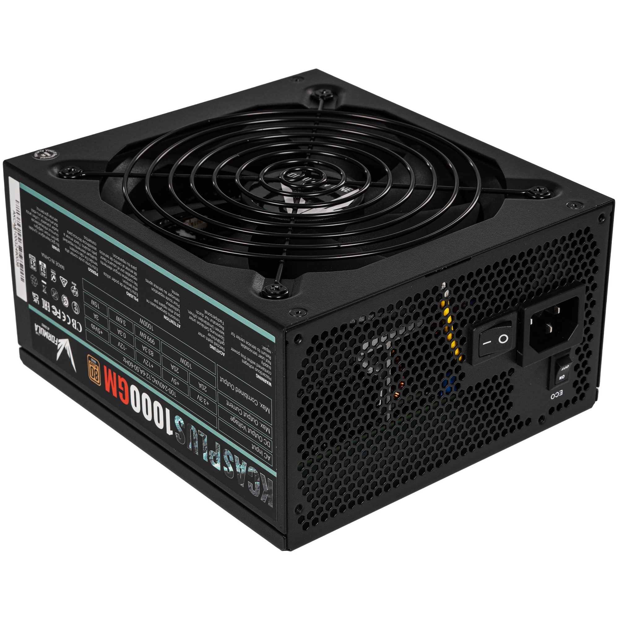Блок питания Aerocool / Formula KCAS PLUS 1000GM V2 RTL (ACPG-KPK0FEC.12), 1000Вт, 80 PLUS Gold, 140