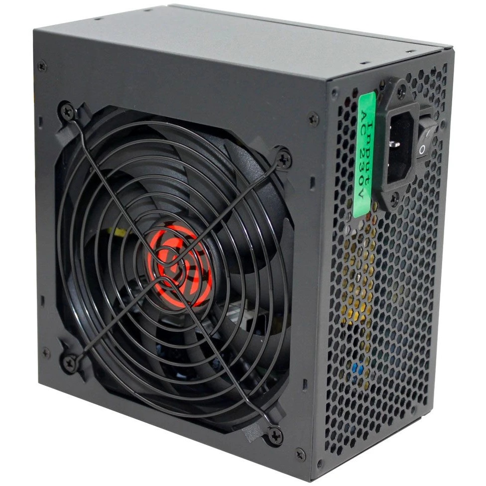 Блок питания Ginzzu CB600 12CM black,24+4p,2 PCI-E(6+2), 4*SATA,3*IDE,оплетка MB, кабель питания