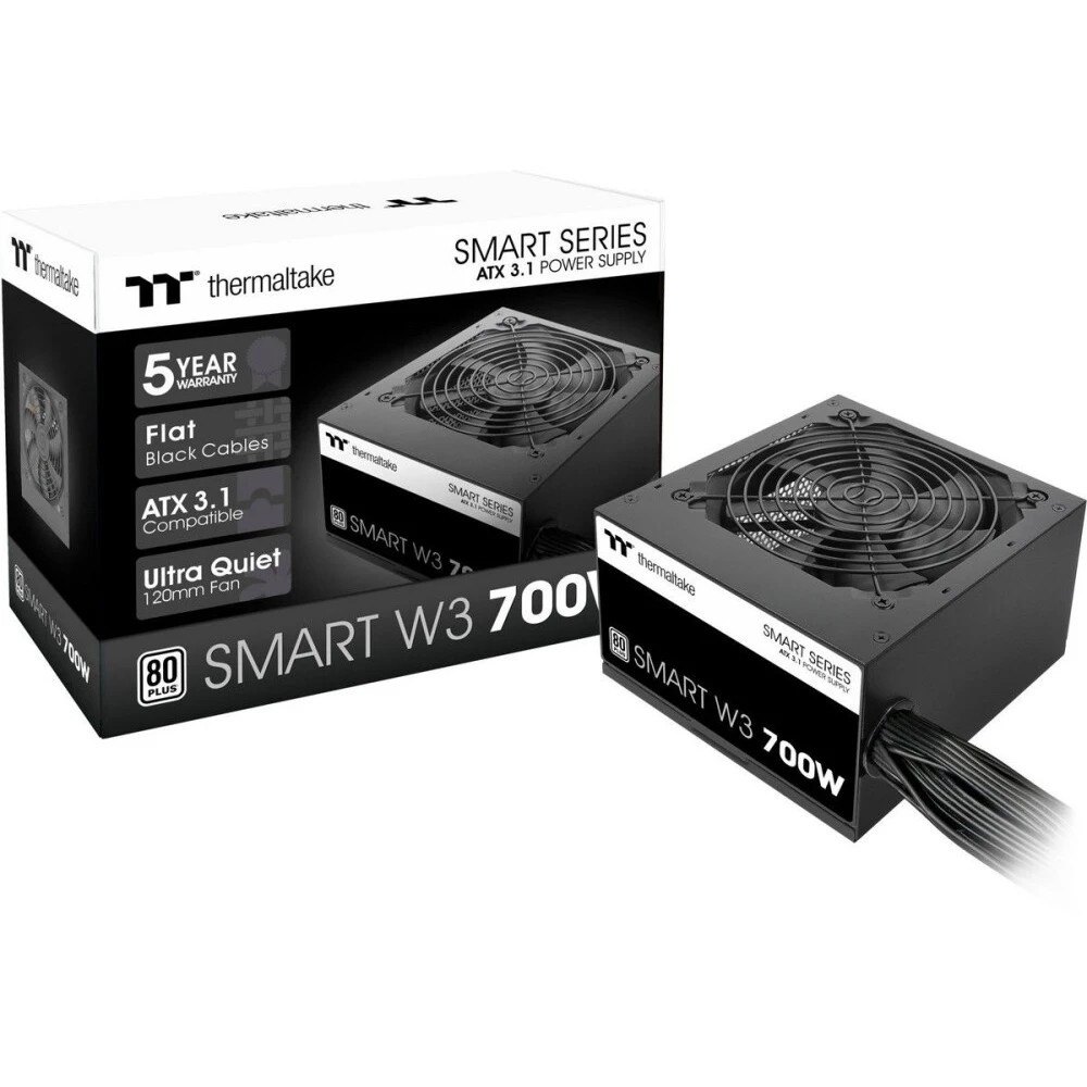 Блок питания Thermaltake Smart W3 700W, ATX 3.1, APFC, 12cm Fan, 80+, Retail