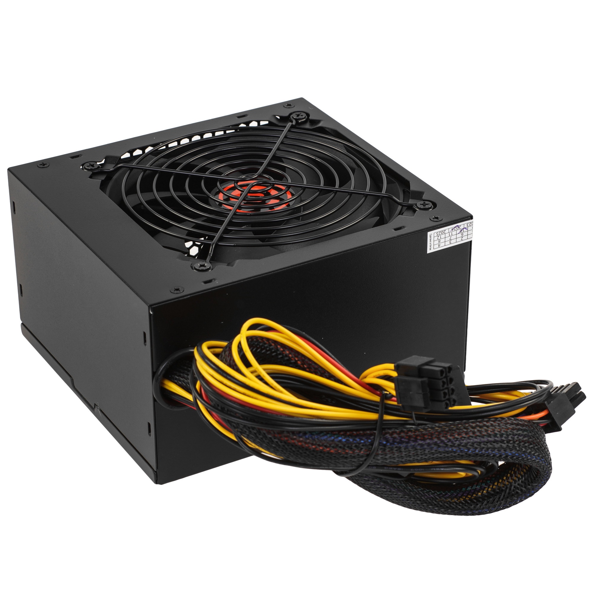 Блок питания Ginzzu CB450 12CM black,24+4p,PCI-E, 3*SATA, 2*IDE,оплетка MB, кабель питания