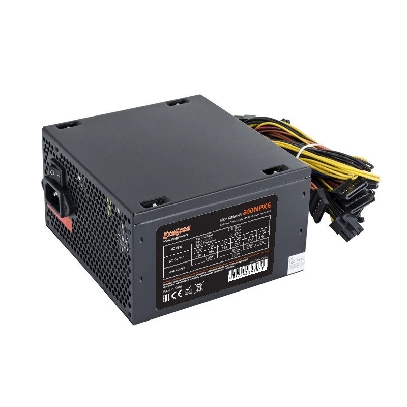 Блок питания ExeGate 650NPXE (EX264476RUS-PC), 650Вт, 120мм, черный