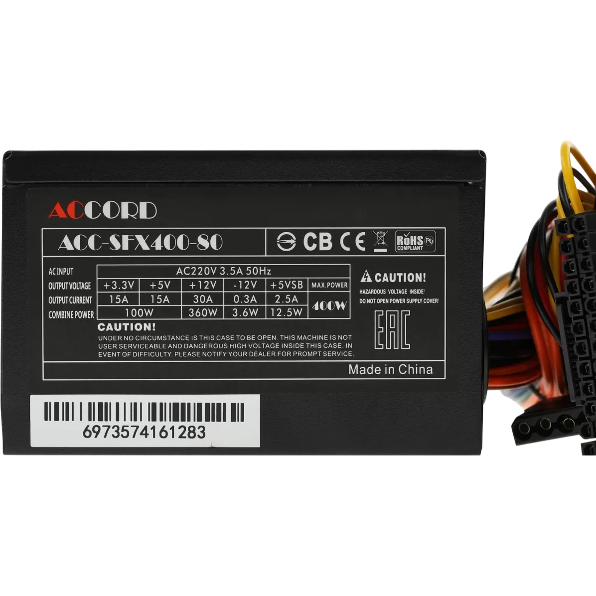 Блок питания Accord  ACC-SFX400-80, 400Вт, 80мм, черный
