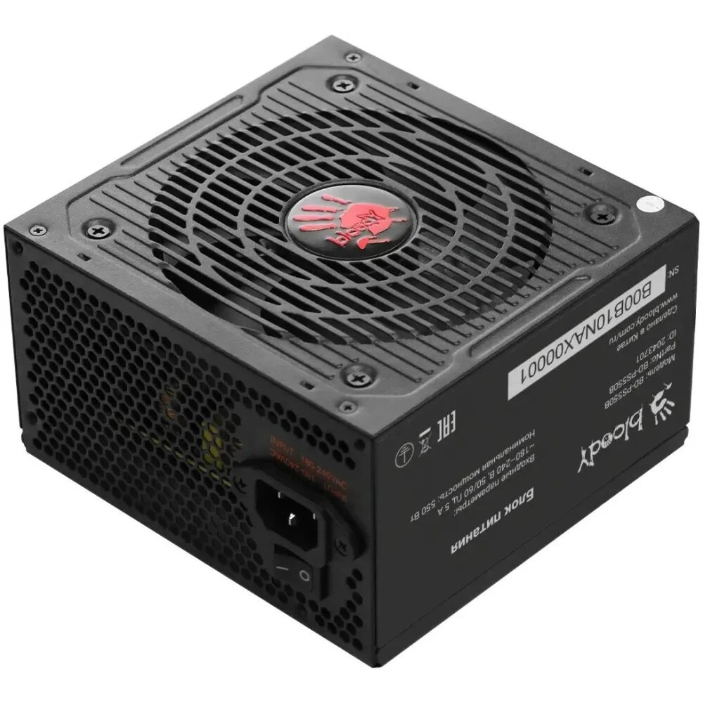 Блок питания Bloody BD-PS550B, 550Вт, 80 PLUS Bronze, 120мм, черный