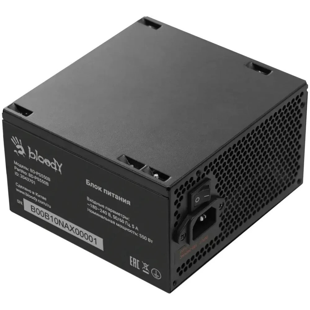 Блок питания Bloody BD-PS550B, 550Вт, 80 PLUS Bronze, 120мм, черный
