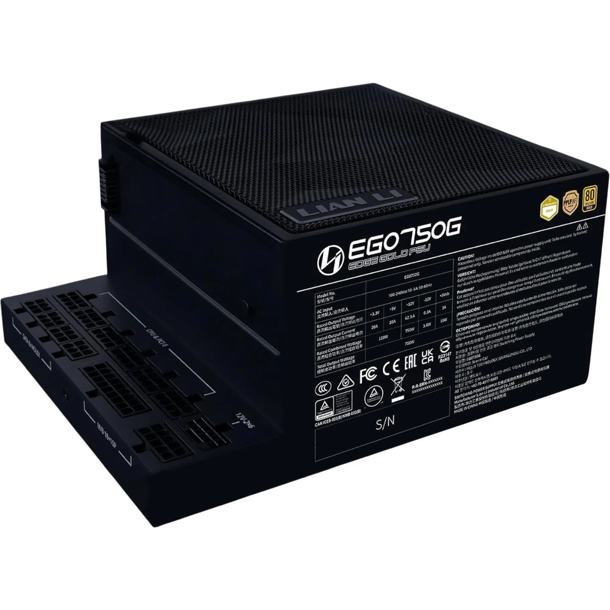 Блок питания Lian-Li ATX 750W EDGE750 + HUB Gen.5 80+ gold (20+4pin) APFC 120mm fan 12xSATA Cab Mana
