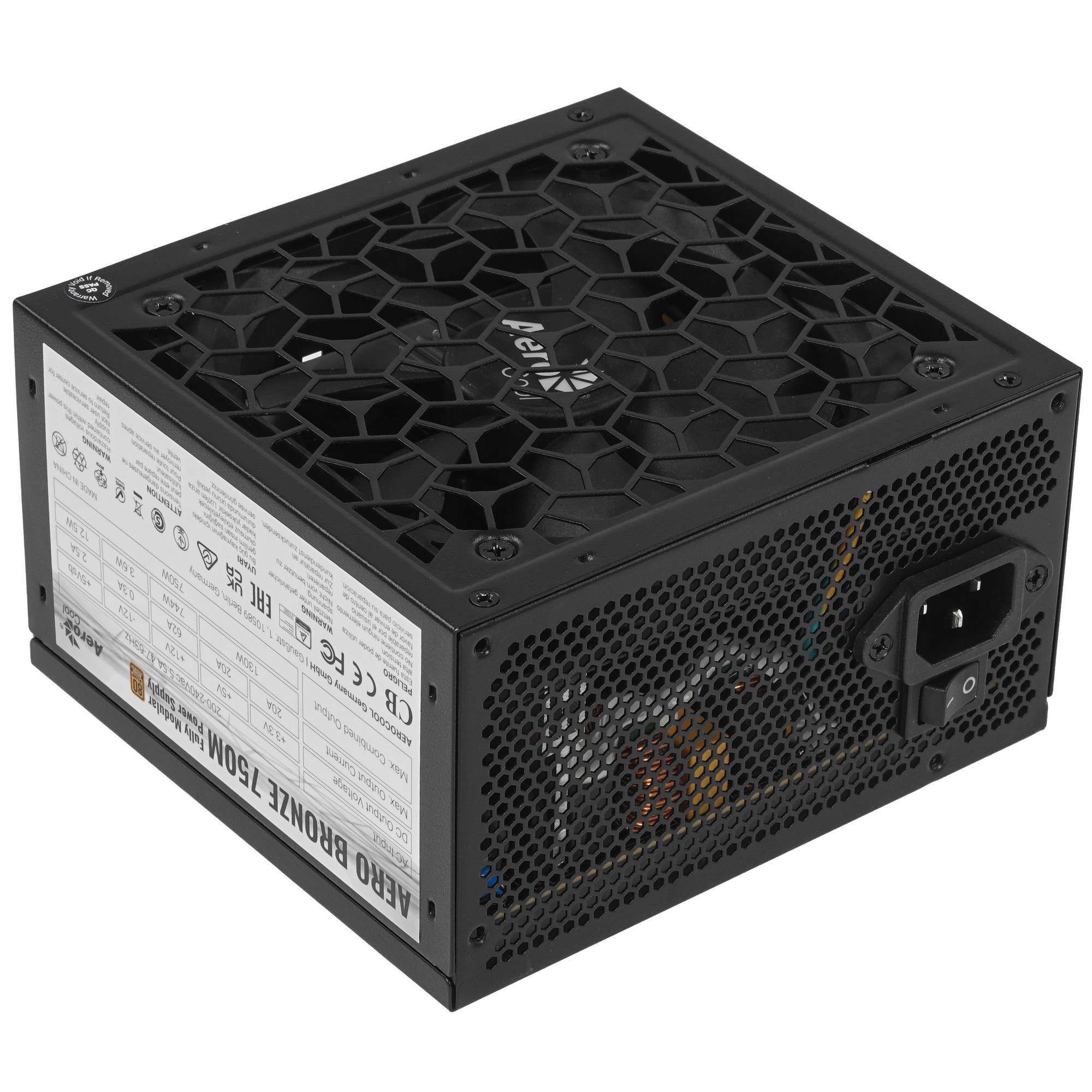 Блок питания Aerocool / Formula AERO BRONZE 750M - 750W, 80+ Bronze, КПД>90%, ATX v2.4, A.PFC, Fan 1