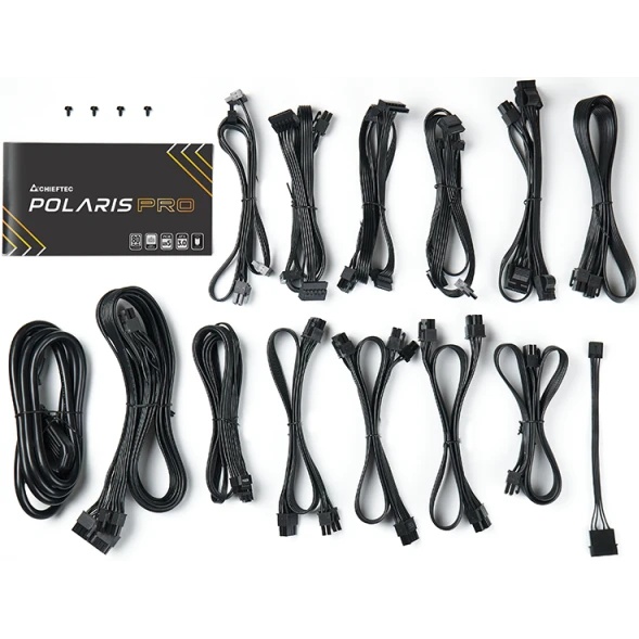 Блок питания Chieftec Polaris Pro PPX-1300FC-A3, 1300Вт, 80 PLUS Platinum, 135мм, модульный, черный