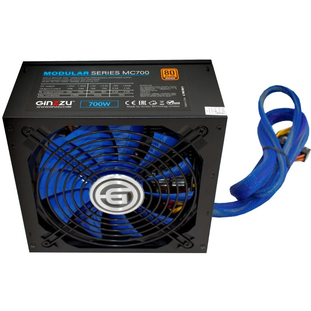 Блок питания Ginzzu MC700 700W 14CM 80 PLUS Bronze,