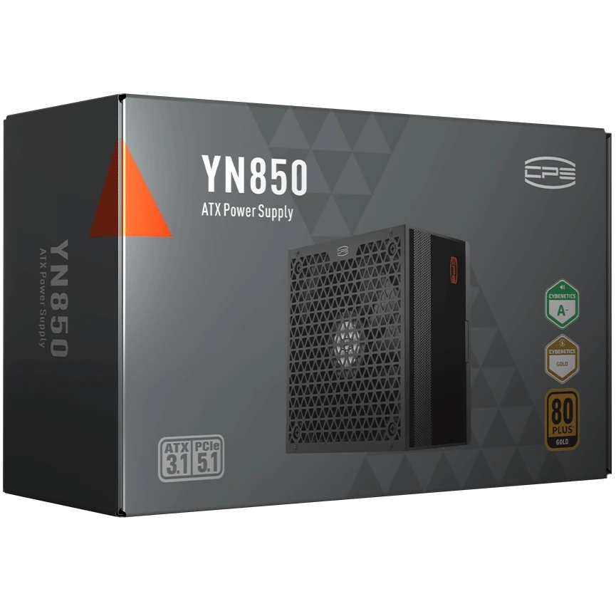 Блок питания  PCCOOLER, 850W 80+ Gold (ATX, 3.1, PCIe 5.1 600W, Full modular, 1x24(20+4)pin 550mm, 2