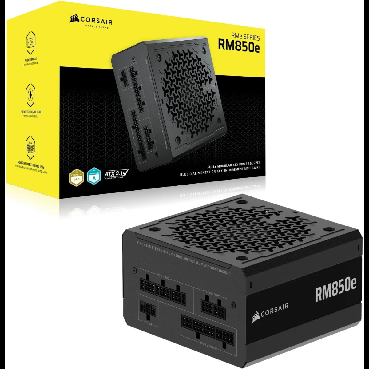 Блоки питания Power Supply Corsair RM850e, Model RPS0216, 850W 80+ Gold (ATX, 3.1, PCIe 5.1, Full mo
