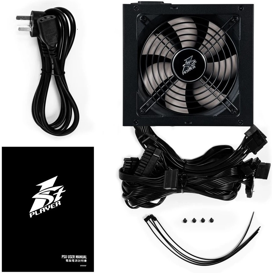 Блок питания 1STPLAYER DK PREMIUM 800W, 800Вт, 80 PLUS Bronze, 120мм, черный