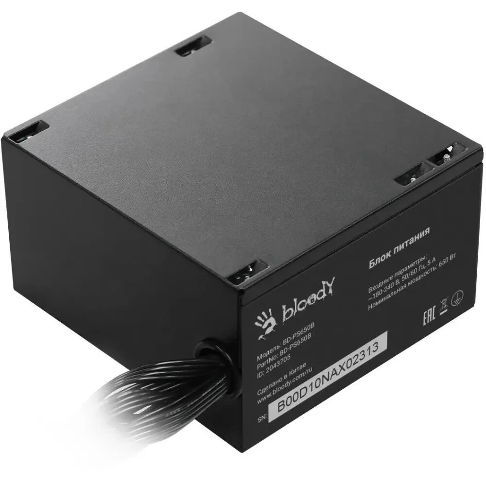 Блок питания Bloody BD-PS650B, 650Вт, 80 PLUS Bronze, 120мм, черный