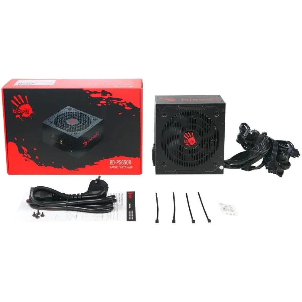 Блок питания Bloody BD-PS650B, 650Вт, 80 PLUS Bronze, 120мм, черный