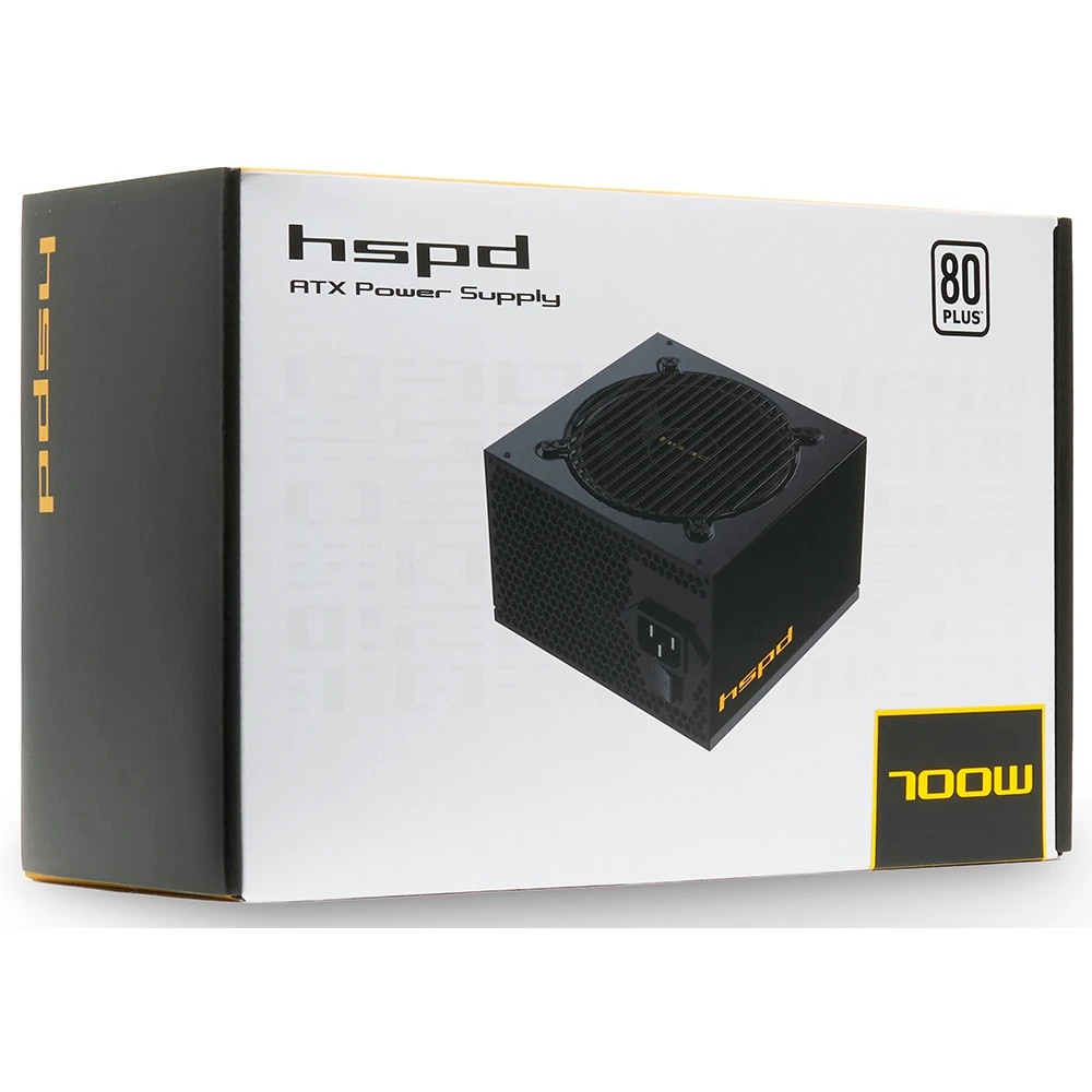 Блок питания HSPD, 700W 80 PLUS  White (ATX, 2.52, Non-modular, 1x24(20+4)pin 500mm, 1xCPU 8(4+4)pin