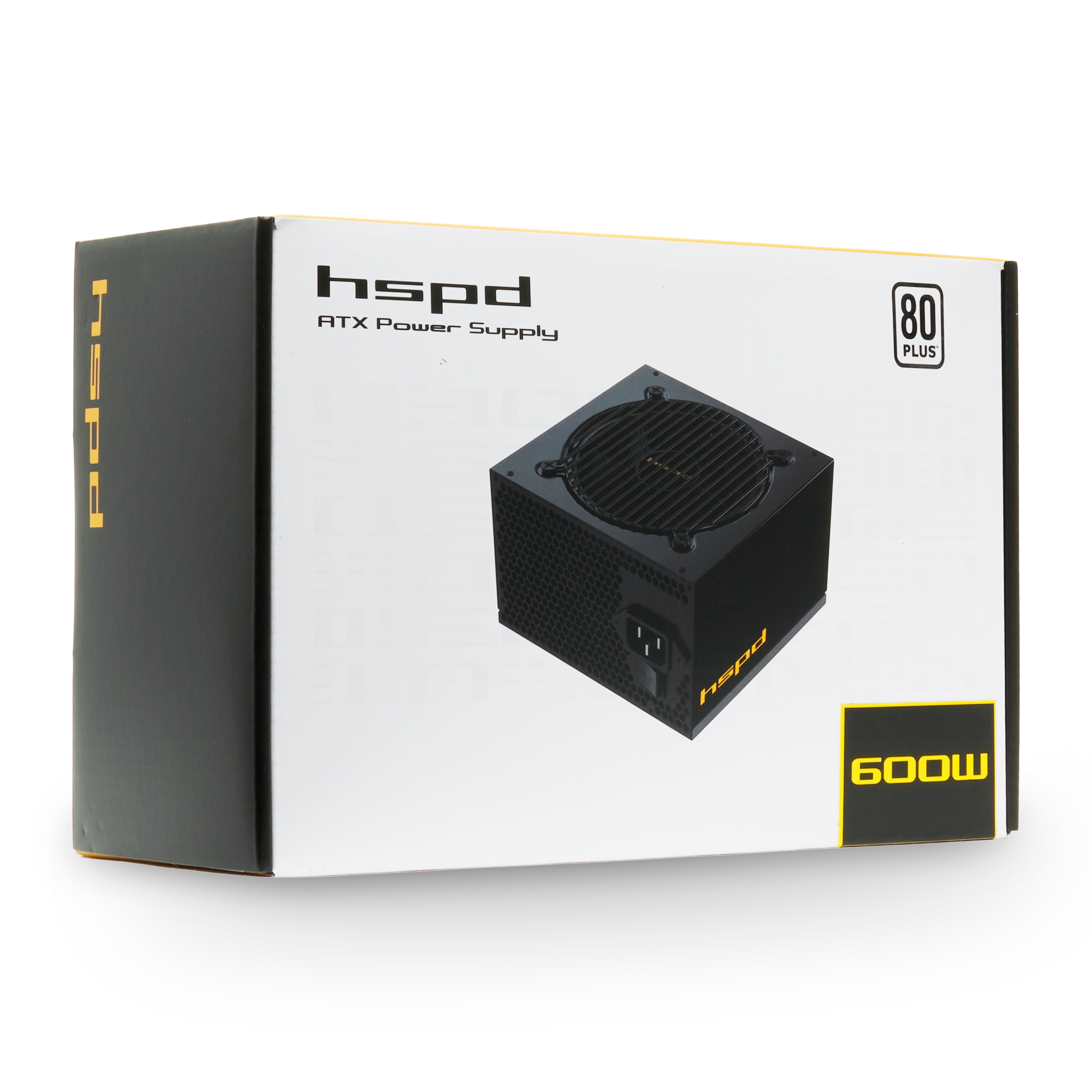 Блок питания HSPD, 600W 80 PLUS  White (ATX, 2.52, Non-modular, 1x24(20+4)pin 500mm, 1xCPU 8(4+4)pin