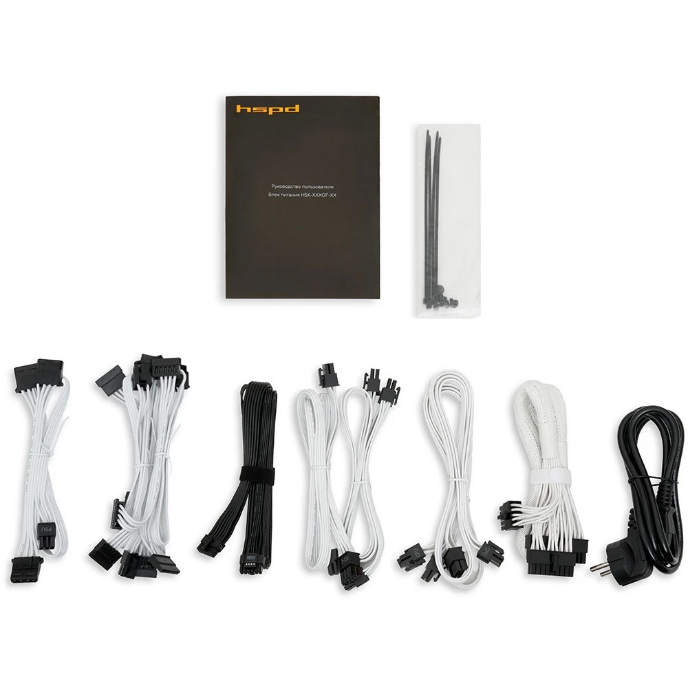 Блок питания HSPD, 850W 80 PLUS  Gold (ATX, 3.1, PCIe 5.1, Full modular, 1x24(20+4)pin mesh 550mm, 2