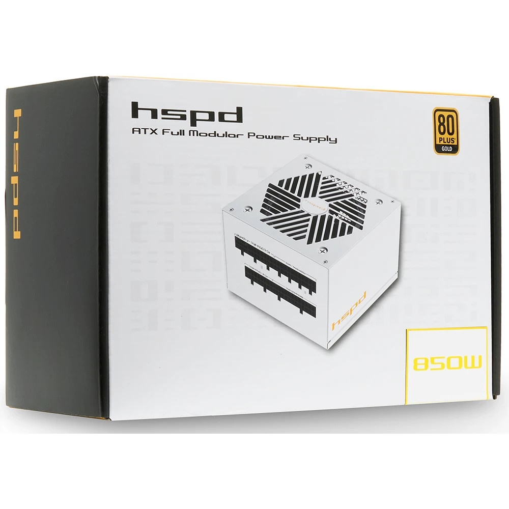 Блок питания HSPD, 850W 80 PLUS  Gold (ATX, 3.1, PCIe 5.1, Full modular, 1x24(20+4)pin mesh 550mm, 2