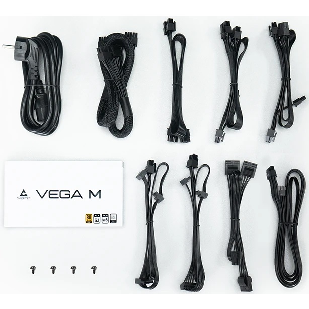 Блок питания Chieftec Vega M PPG-850-C (ATX 3.1, 850W, 80 PLUS GOLD, Active PFC, 135mm fan, Gen5 PCI