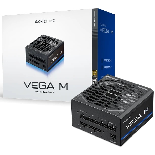 Блок питания Chieftec Vega M PPG-850-C (ATX 3.1, 850W, 80 PLUS GOLD, Active PFC, 135mm fan, Gen5 PCI