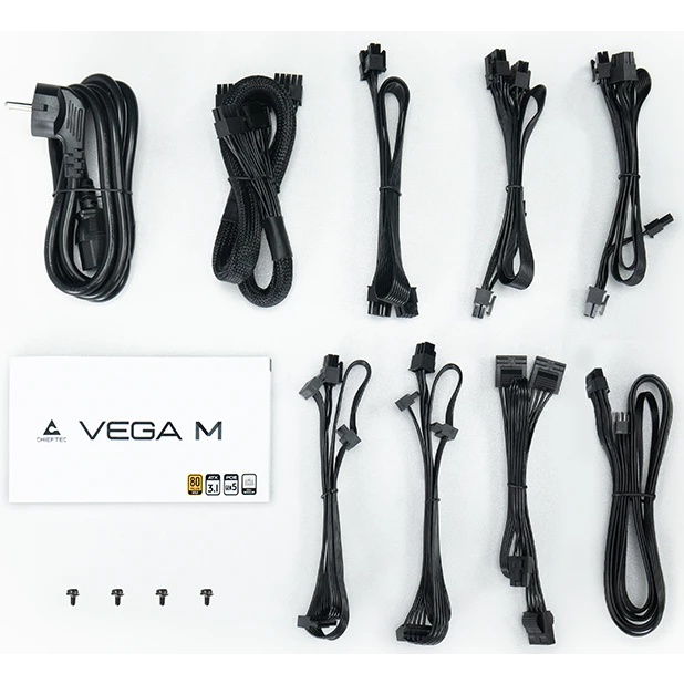 Блок питания Chieftec Vega M PPG-750-C (ATX 3.1, 750W, 80 PLUS GOLD, Active PFC, 135mm fan, Gen5 PCI