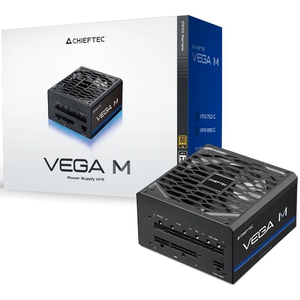 Блок питания Chieftec Vega M PPG-750-C (ATX 3.1, 750W, 80 PLUS GOLD, Active PFC, 135mm fan, Gen5 PCI