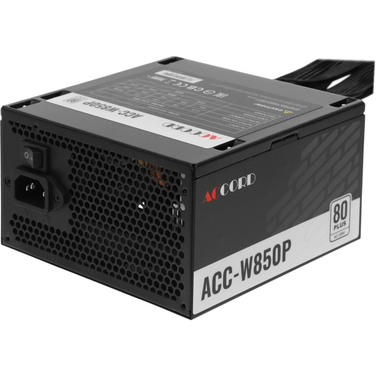 Блок питания Accord ATX 850W ACC-W850P 80+ белый (20+4pin) 120mm fan 6xSATA RTL