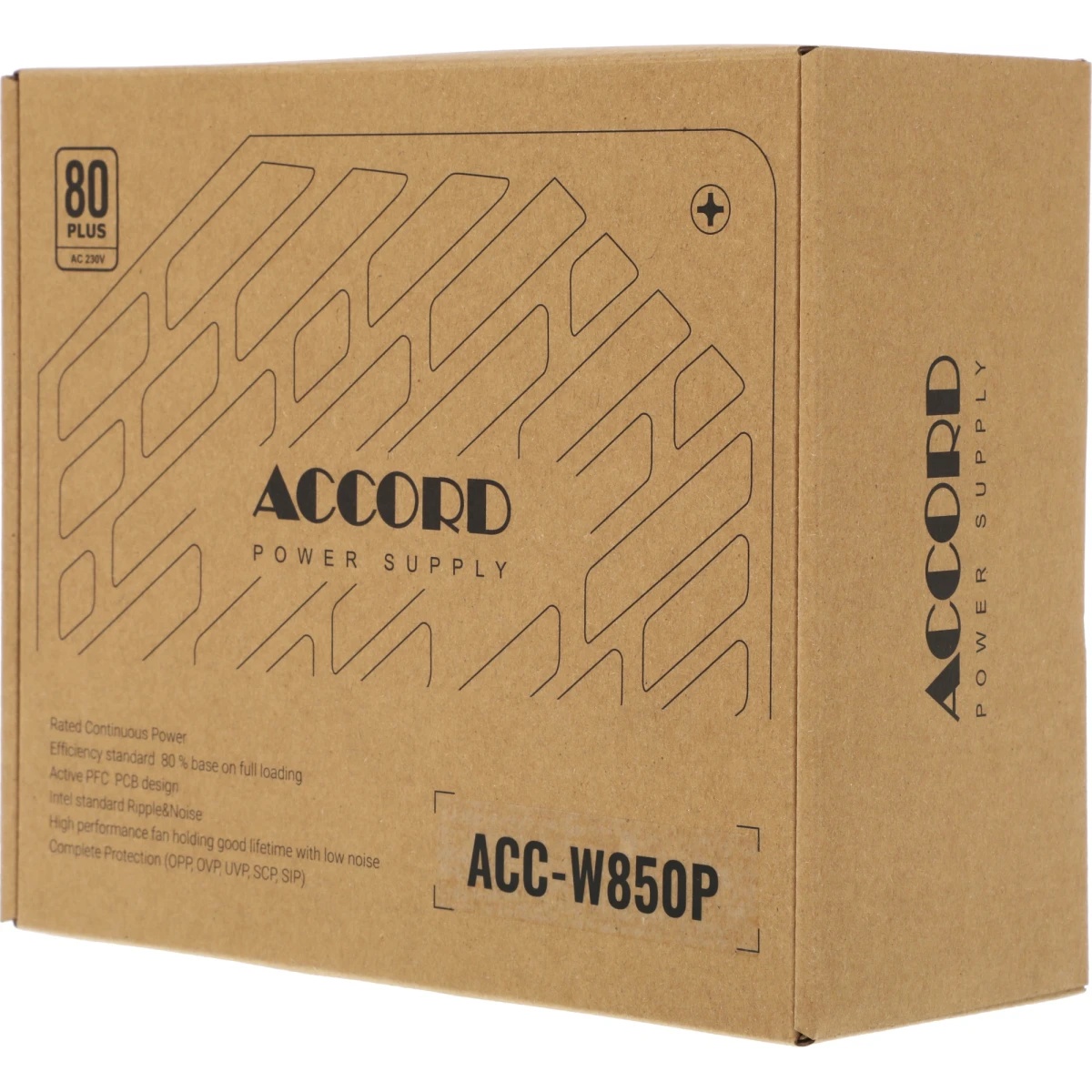 Блок питания Accord ATX 850W ACC-W850P 80+ белый (20+4pin) 120mm fan 6xSATA RTL