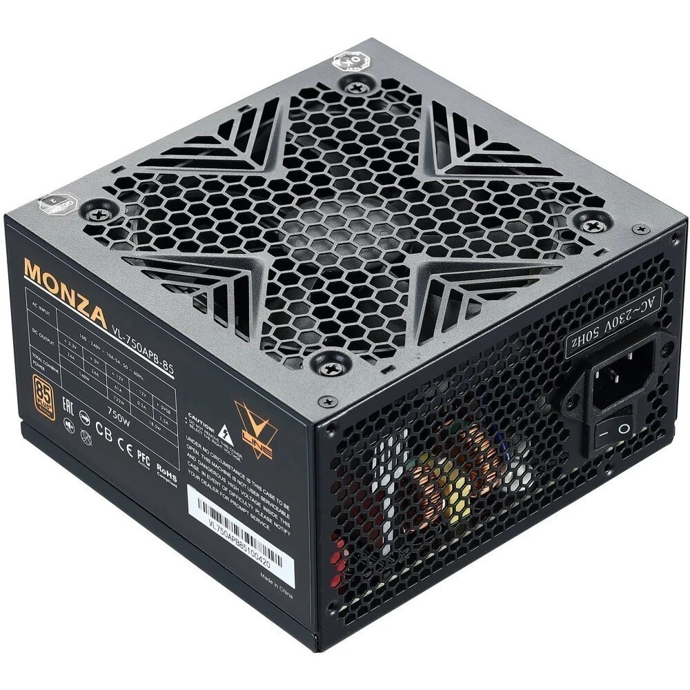 Блок питания Aerocool / Formula ATX 750W MONZA VL-750APB-85 80+ bronze (24+4+4pin) APFC 120mm fan 7x