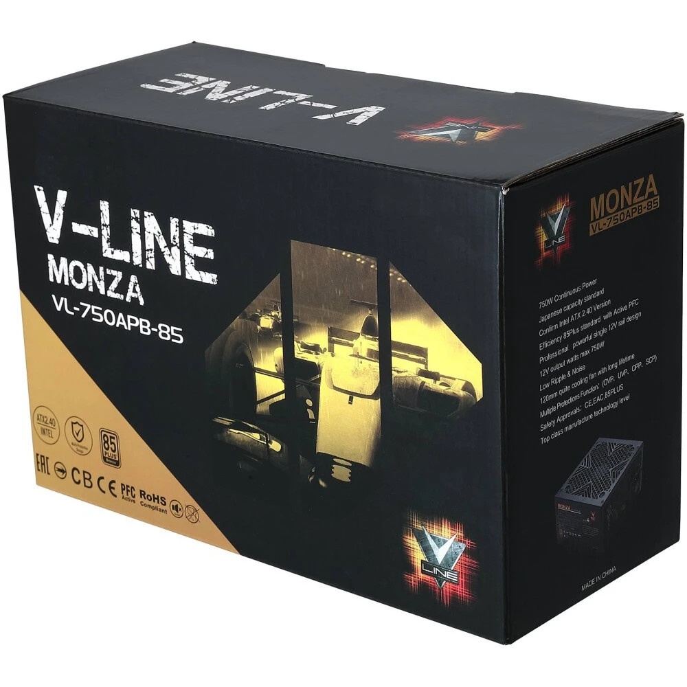 Блок питания Aerocool / Formula ATX 750W MONZA VL-750APB-85 80+ bronze (24+4+4pin) APFC 120mm fan 7x