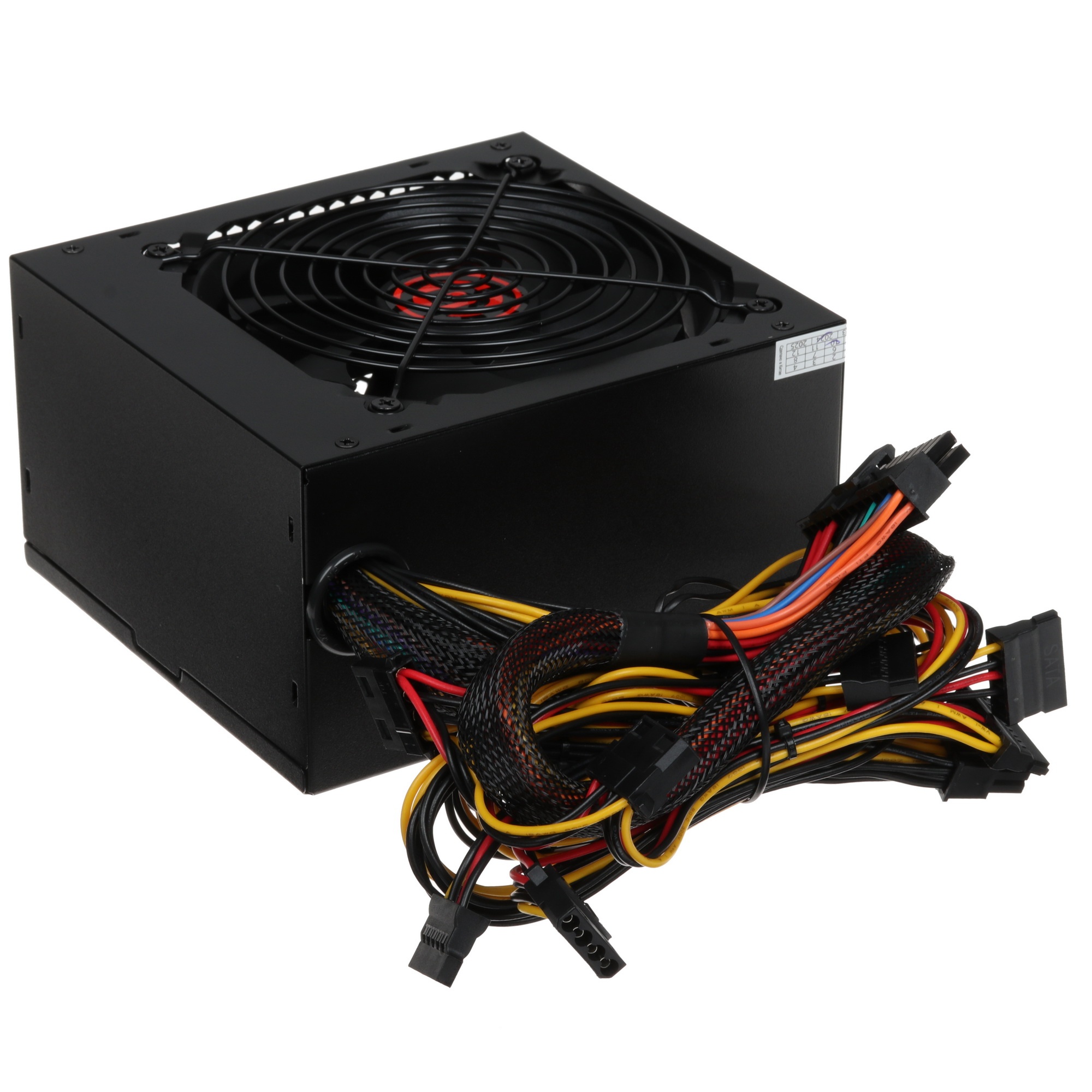 Блок питания Ginzzu CB650 12CM black,24+4p,2 PCI-E(6+2), 4*SATA, 3*IDE,оплетка MB, кабель питания
