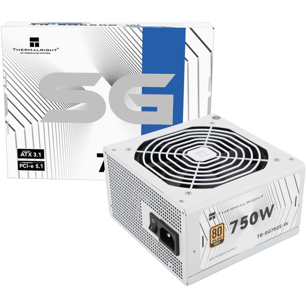 Блок питания 750W/ Power Supply Thermalright, 750W 80+ Gold (ATX, 3.1, PCIe 5.1, Non-modular, 1x24(2