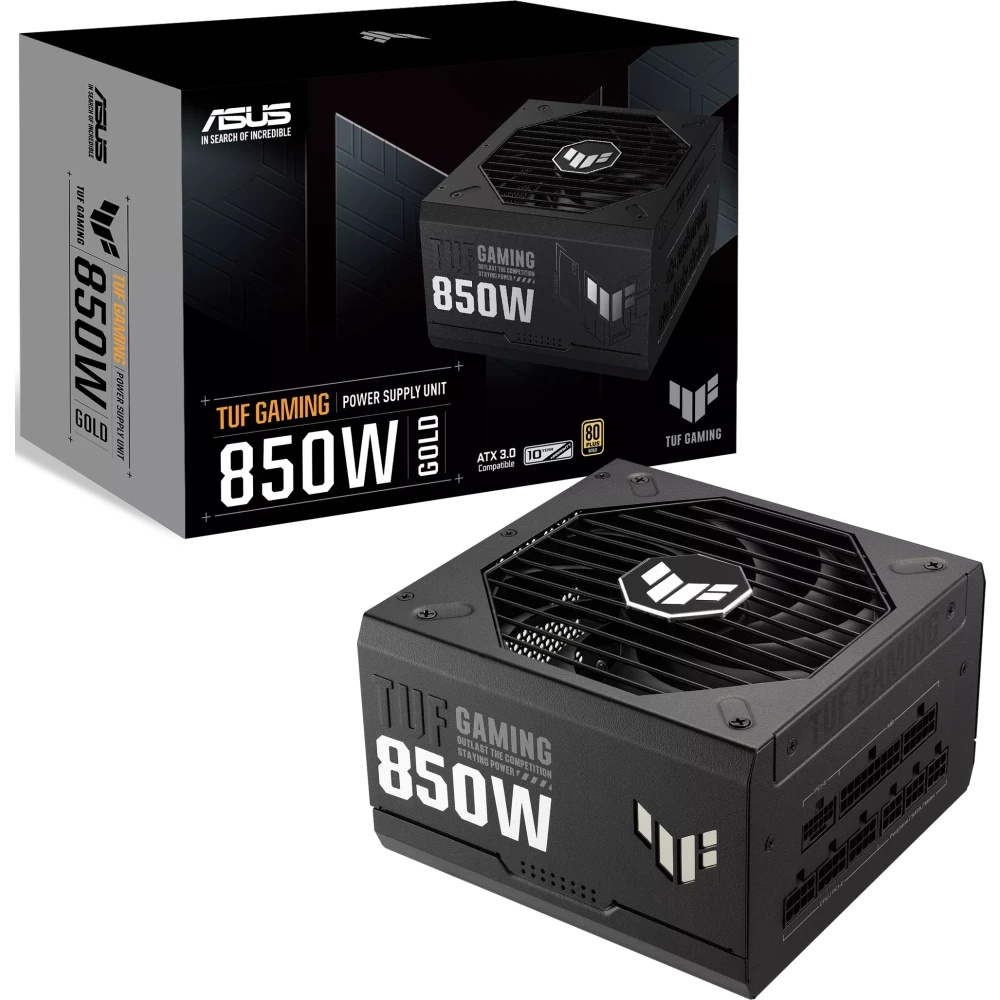 Блок питания ASUS TUF-GAMING-850G (90YE00S2-B0NA00), 850Вт, 80 PLUS Gold, 135мм, модульный, черный