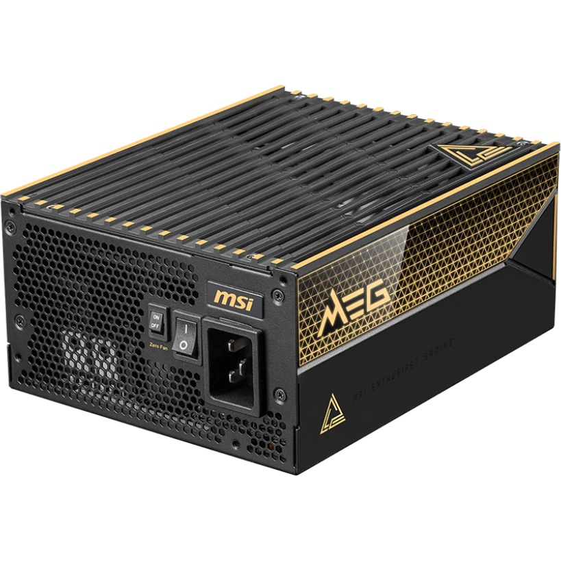 Блок питания ПК MSI MEG Ai1600T PCIE5, 1600W, 80+ Titanium, полностью модульный, ATX 3.1, PCIE5.1, R