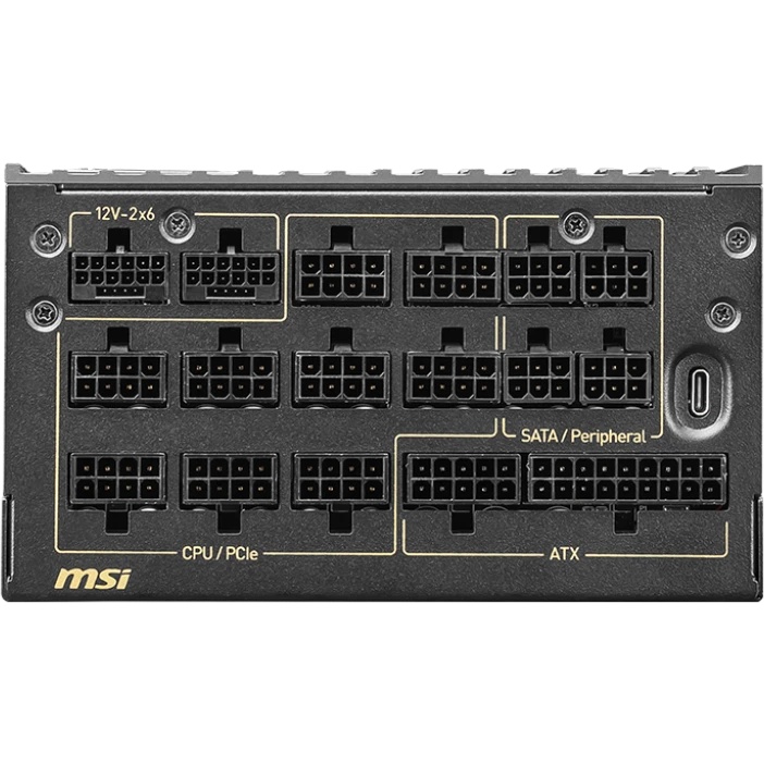 Блок питания ПК MSI MEG Ai1600T PCIE5, 1600W, 80+ Titanium, полностью модульный, ATX 3.1, PCIE5.1, R