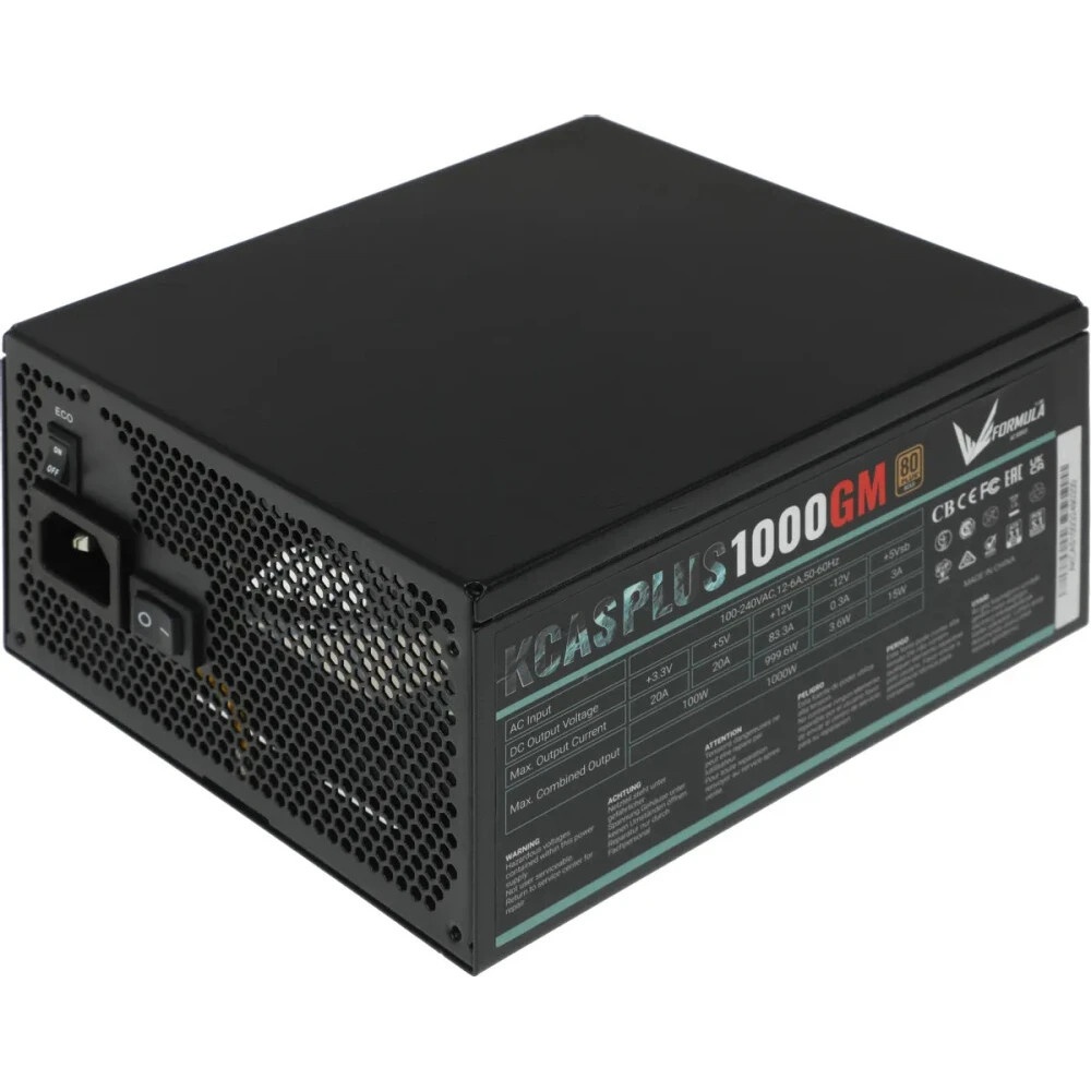 Блок питания Aerocool / Formula 1000W Retail KCAS PLUS 1000GM , 80 PLUS Gold, ATX v2.4, модульный, f