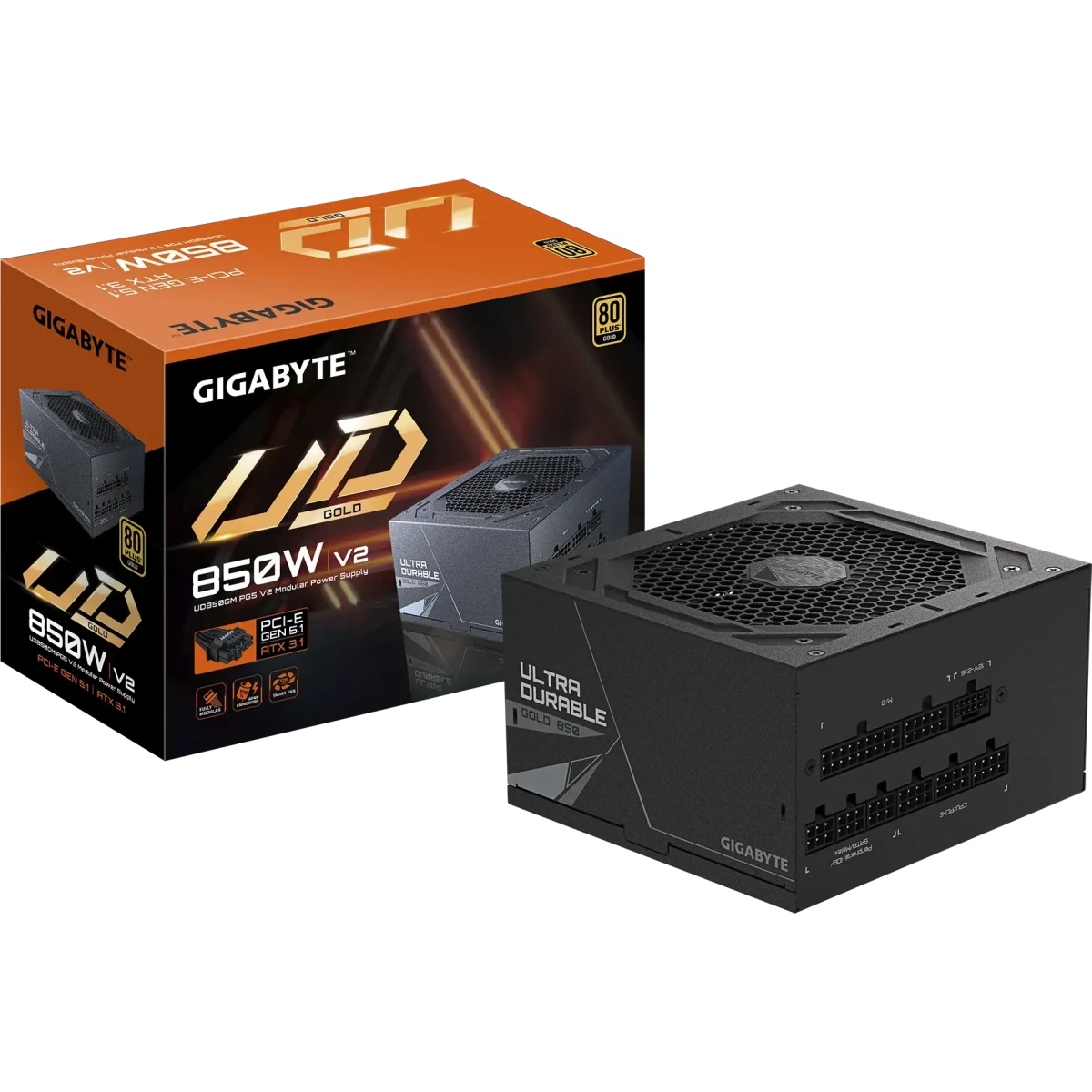 Блок питания Gigabyte UD850GM PG5 V2 GP-UD850GM PG5 850W, 80Plus, Gold, Полностью модульный, PCIe Ge