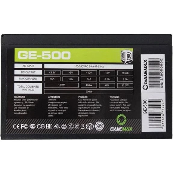 Блок питания GameMax Блок питания ATX 500W GE-500