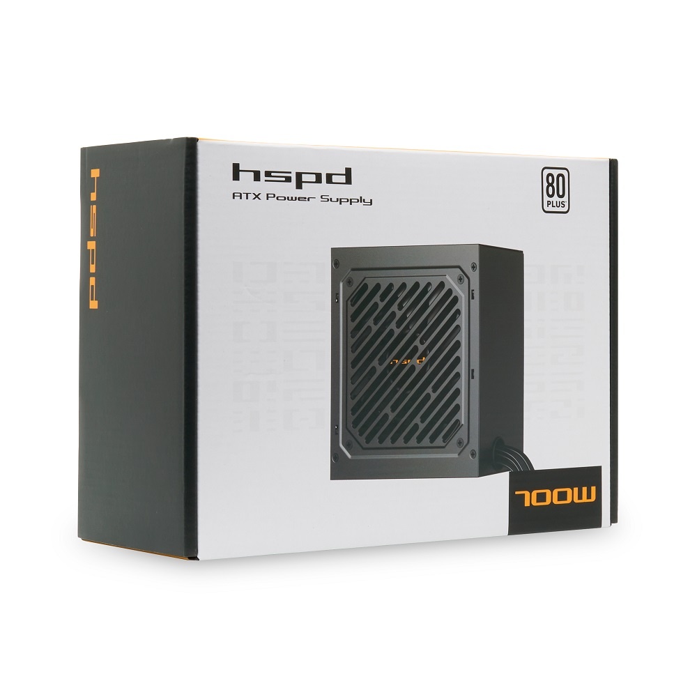 Блок питания HSPD, 700W 80+ White (ATX, 2.31, Non-modular, 1x24(20+4)pin 500mm, 1xCPU*2 8(4+4)pin 60