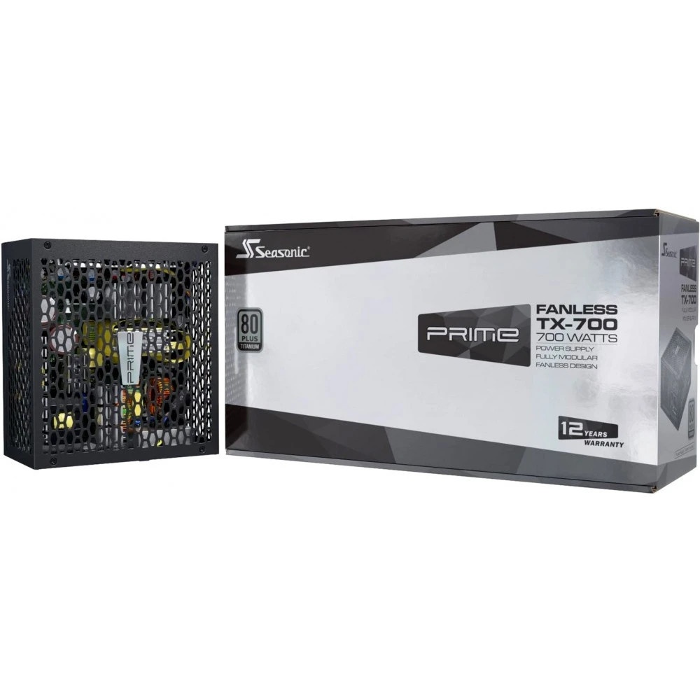 Блок питания Seasonic ATX 700W PRIME Fanless TX-700 80 PLUS titanium 24+2x(4+4) pin APFC 10xSATA Cab