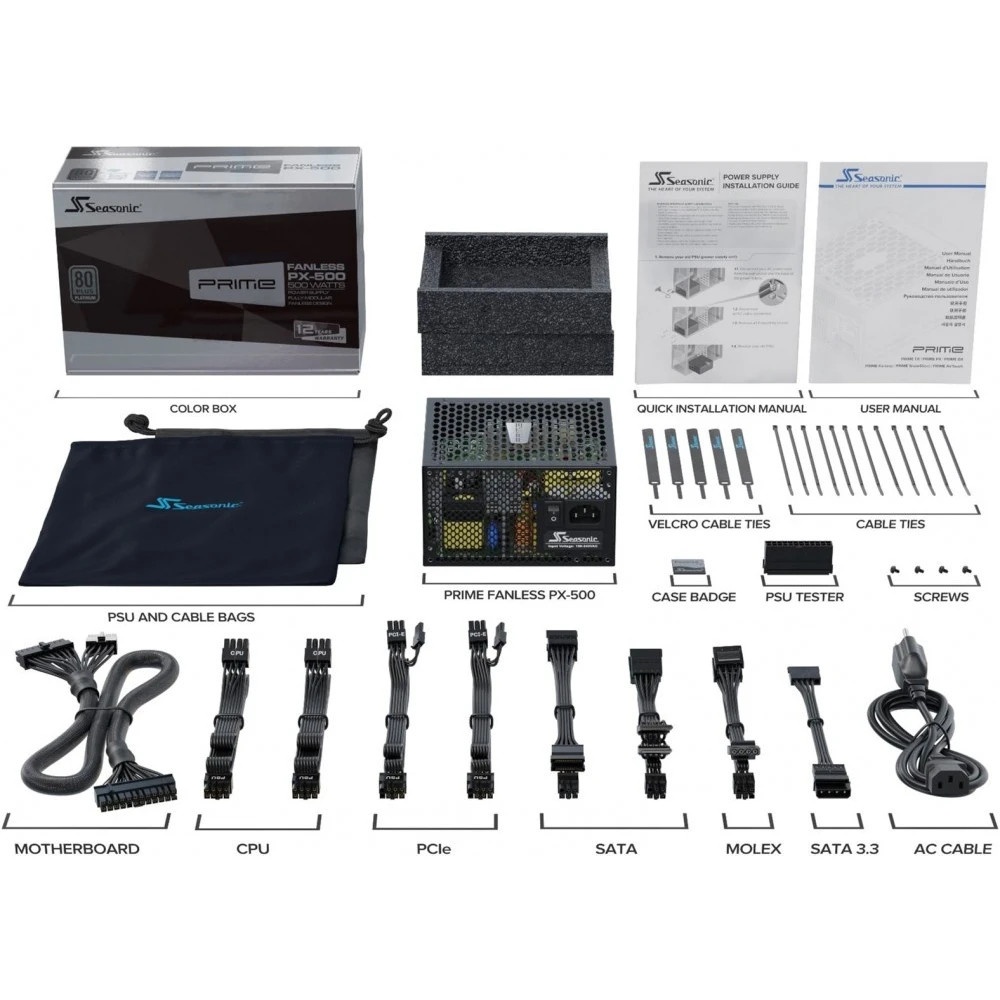 Блок питания SEASONIC PRIME Fanless PX-500 SSR-500PL