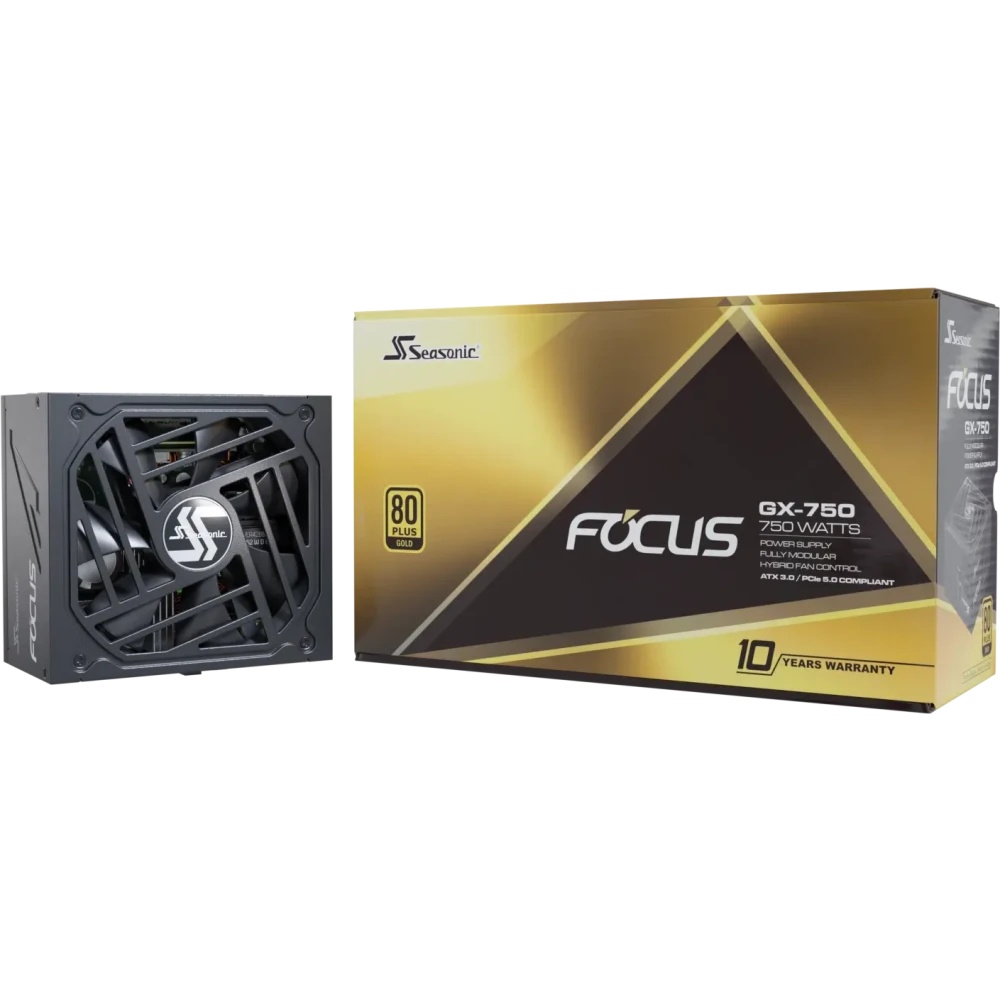 Блок питания Seasonic ATX 750W Focus GX-750 80 PLUS gold (20+4pin) APFC 135мм fan 10xSATA Cab Manag