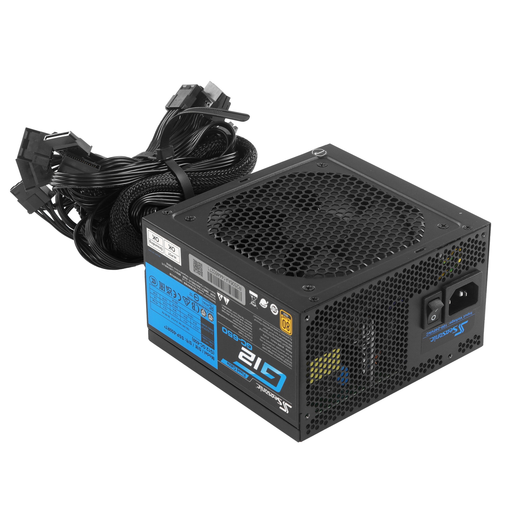 Блок питания Seasonic ATX 650W G12 GC-650 80 PLUS gold (20+4pin) APFC 120мм fan 6xSATA RTL