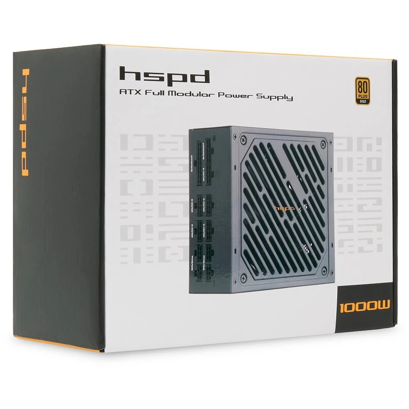 Блок питания Power Supply HSPD, 1000W 80 PLUS Gold (ATX, 2.52, Full modular, 1x24(20+4)pin 600мм, 2x