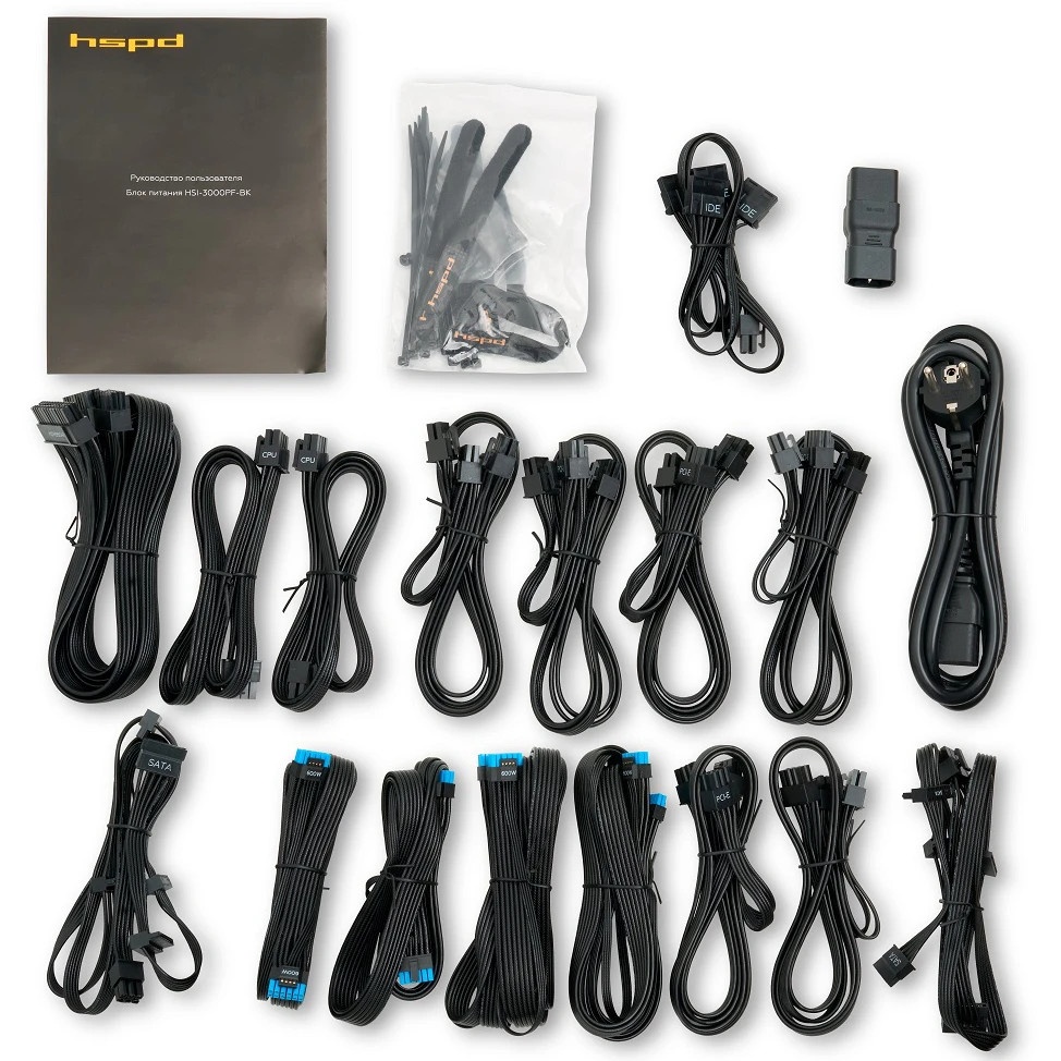 Блок питания Power Supply HSPD, 3000W 80 PLUS Platinum (ATX, 3.1, PCIe 5.1, Full modular, 1x24(20+4)